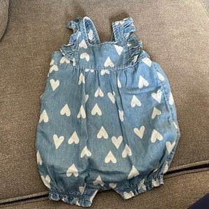 Carter’s Cute Denim Hearts “Overalls” Jumper Baby Girl